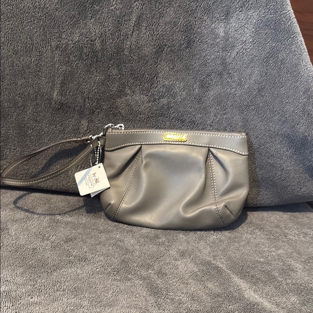 Coach Gray Wristlet Bag